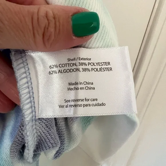 NWT Wildfox Couture Purple & Green Tie-Dye French Terrycloth Hoodie Sweatshirt - Picture 8 of 9